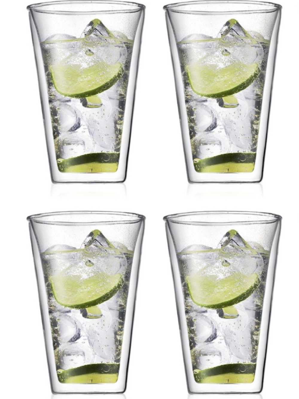 Bodum Canteen Double Wall Cooler/Pint Glass, Set of 4